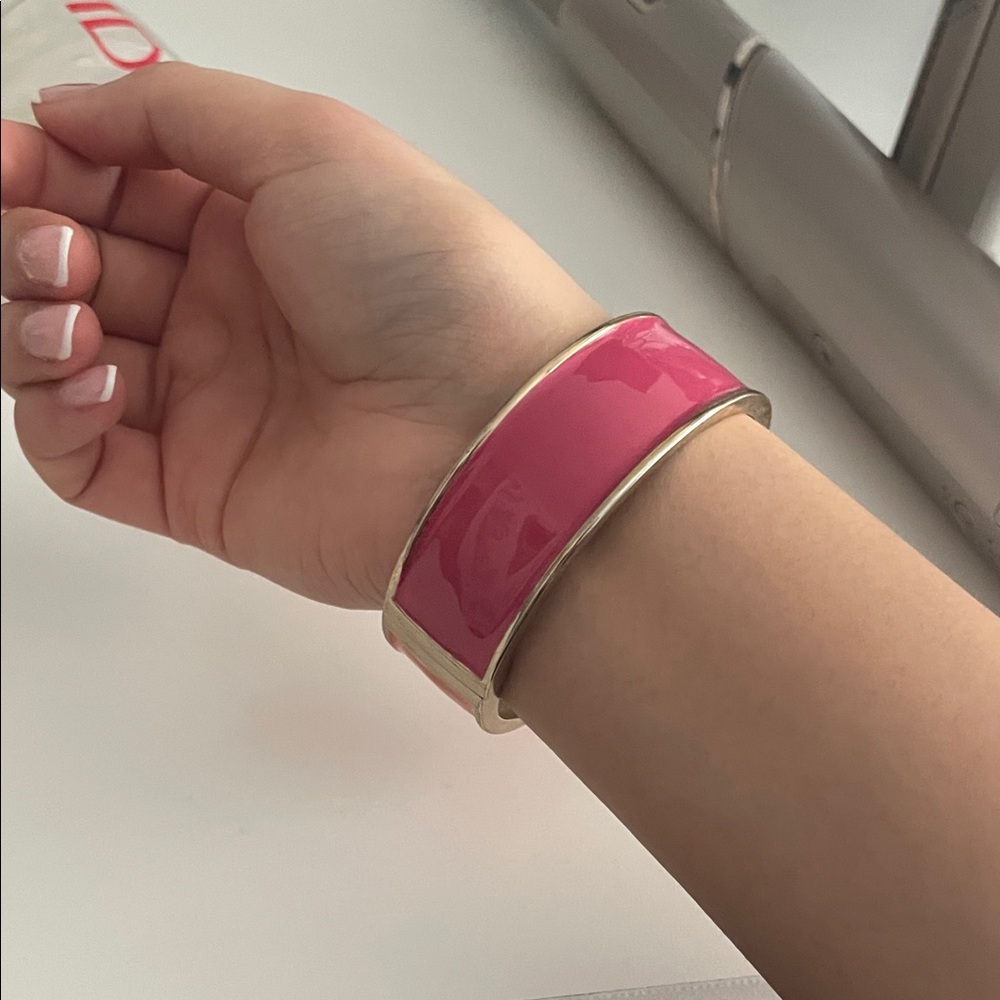 Pink and Gold Bangle Bracelet